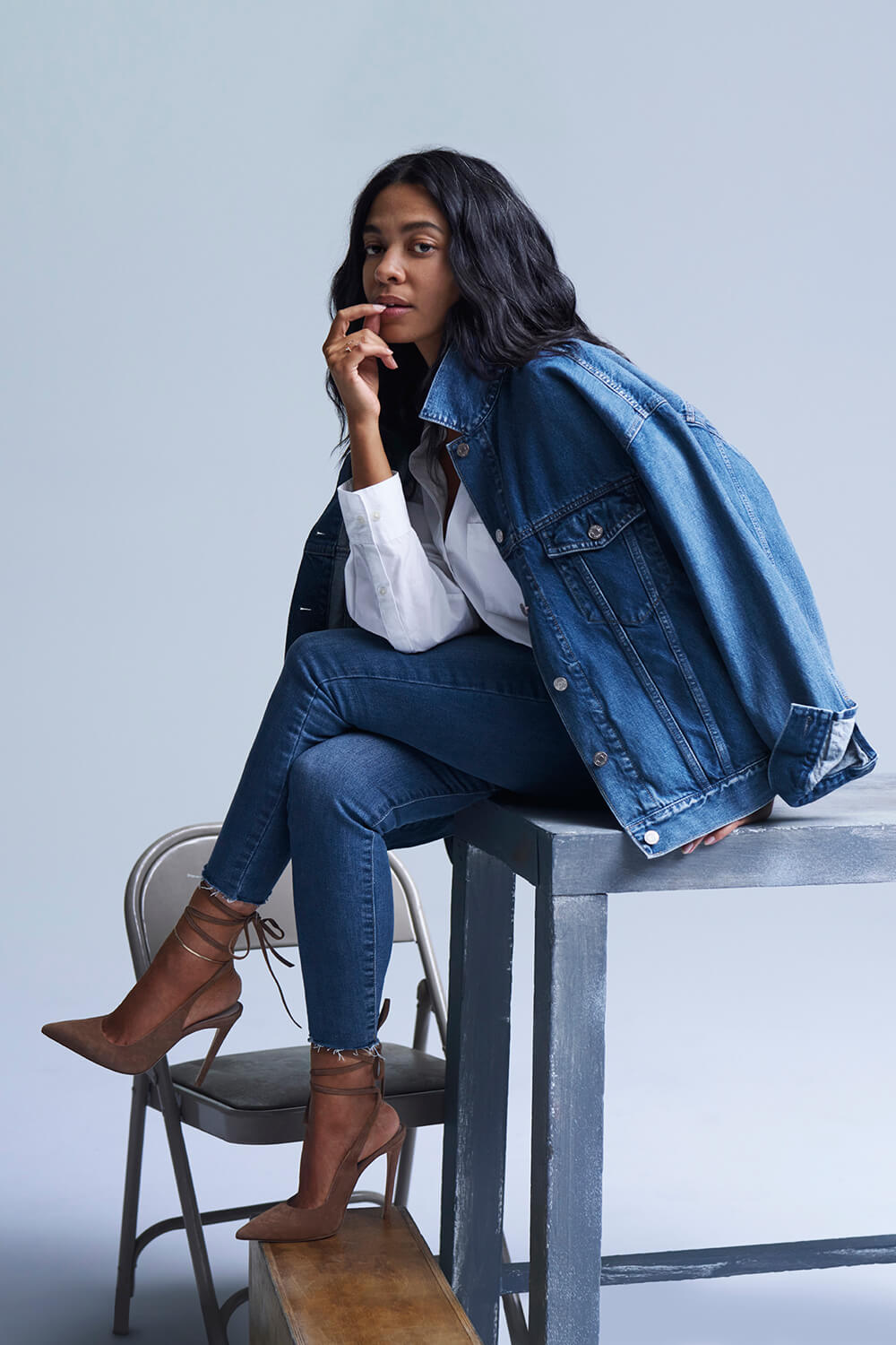 Woman in Gap denim