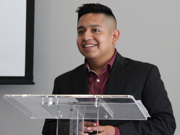 Employee at a podium